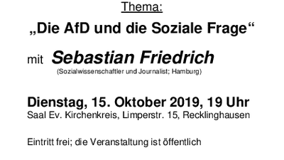 "Die AfD und die Soziale Frage" - Vortrag und Diskussion
